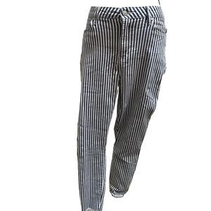 Guess Los Angeles 1981 Skinny Jeans Navy White Striped Raw Hem Stretch 31 Vamp